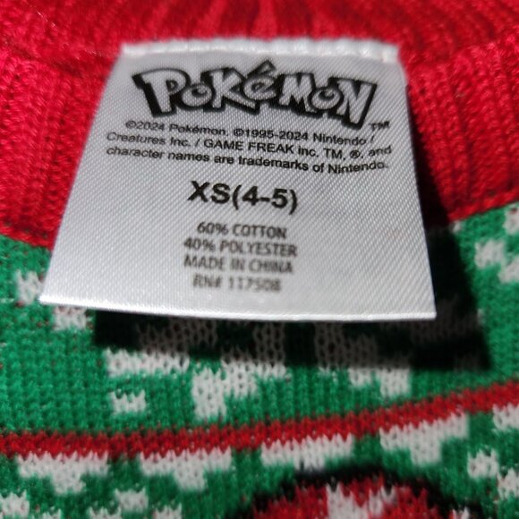 Pokemon Pikachu Ugly Christmas Sweater - Size Kids XS (4-5) - NWT - Picture 3 of 4